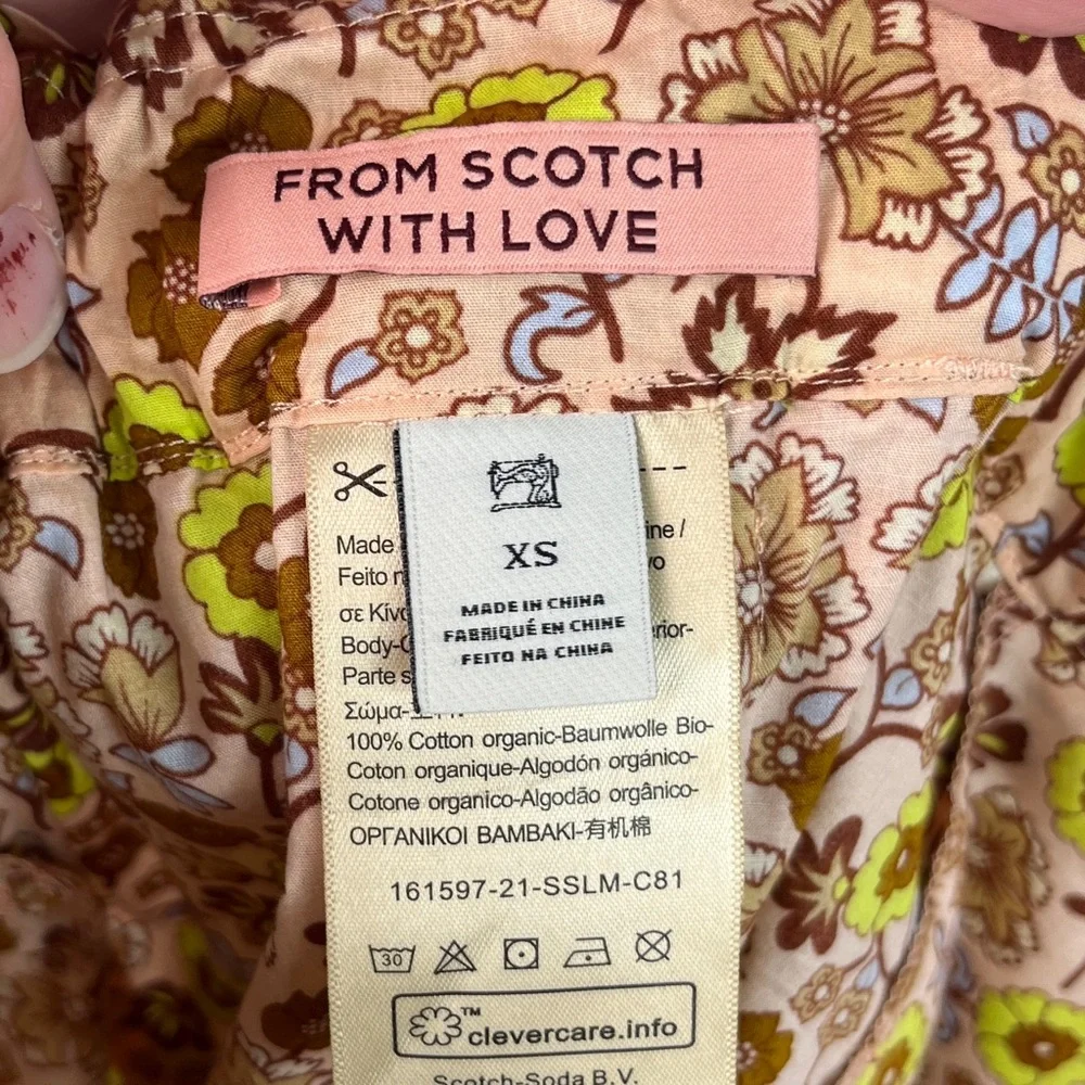 Scotch & Soda Organic Cotton Floral Print Waist Tie Shorts Sz XS - Picture 4 of 10